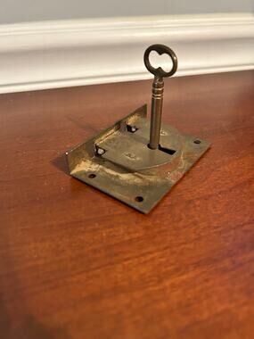 Vintage Working lock with Key Antique Style Brass Lock Set